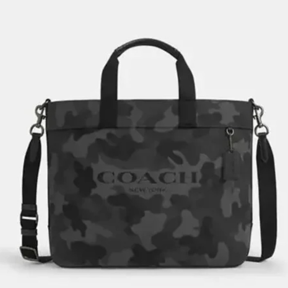 Coach Black and Gray Camouflage Tote Bag - Picture 1 of 8